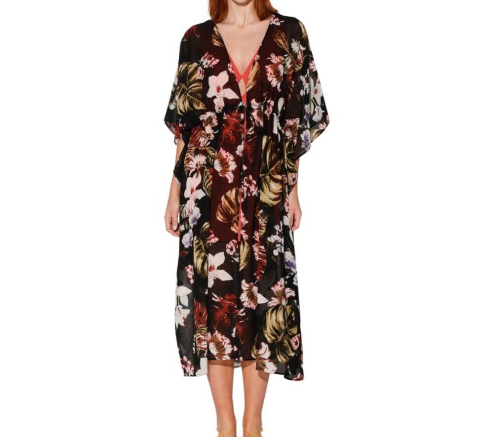 Walter Baker Tulum Floral Caftan Swimsuit Coverup One Size